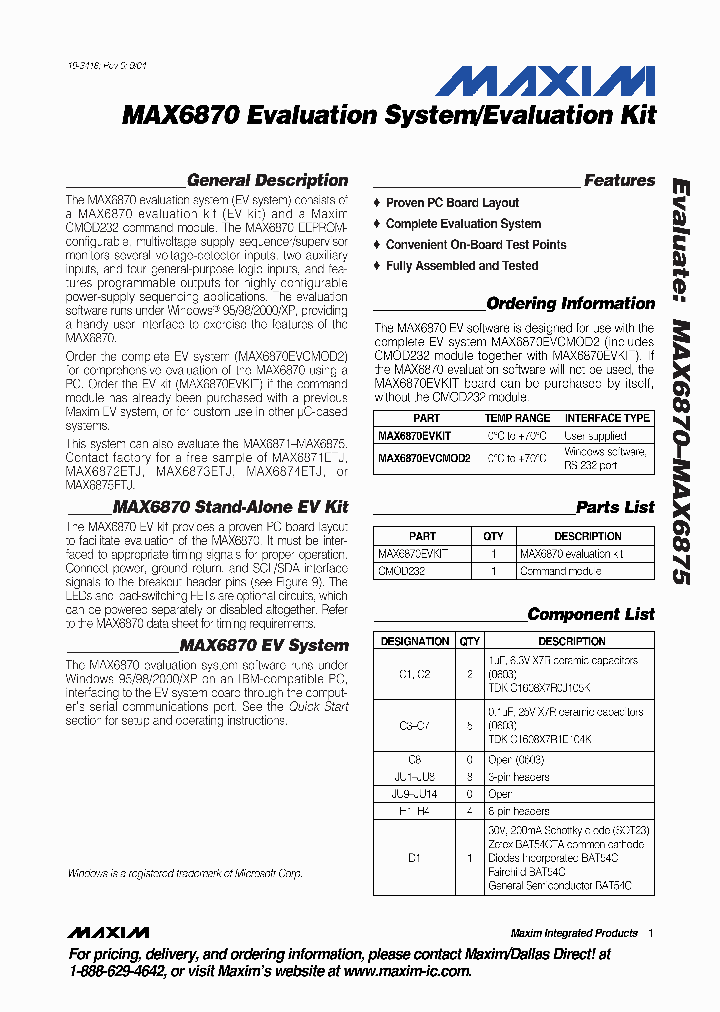 MAX6870EVKIT_990566.PDF Datasheet