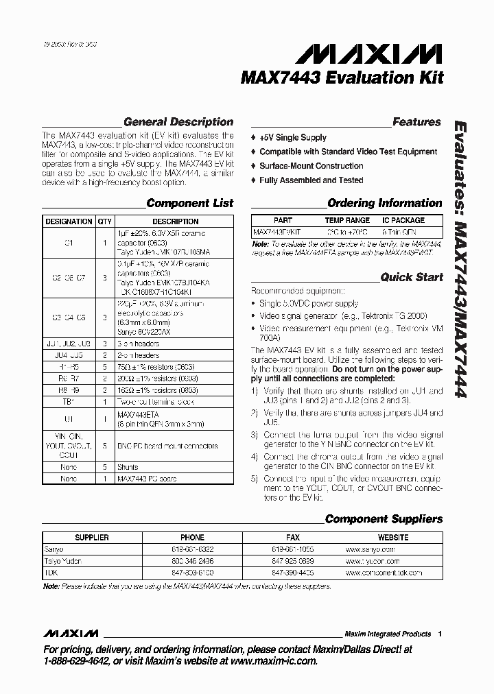 MAX7443EVKIT_990587.PDF Datasheet