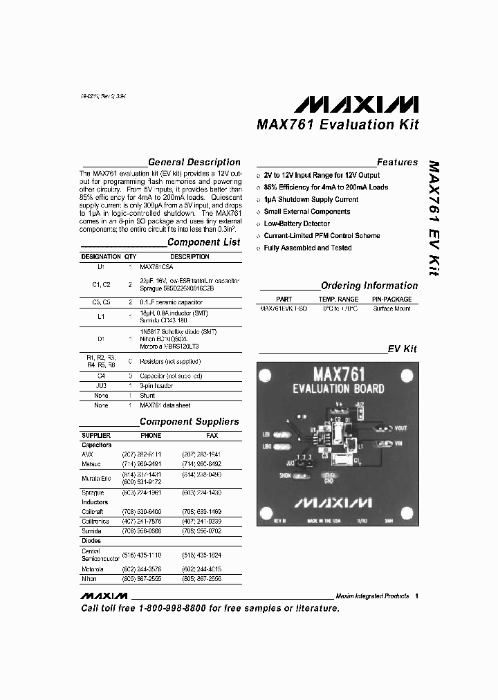 MAX761EVKIT_990595.PDF Datasheet