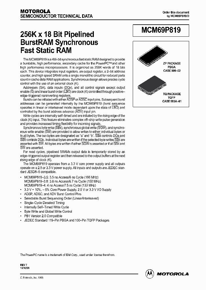 MCM69P819_991102.PDF Datasheet