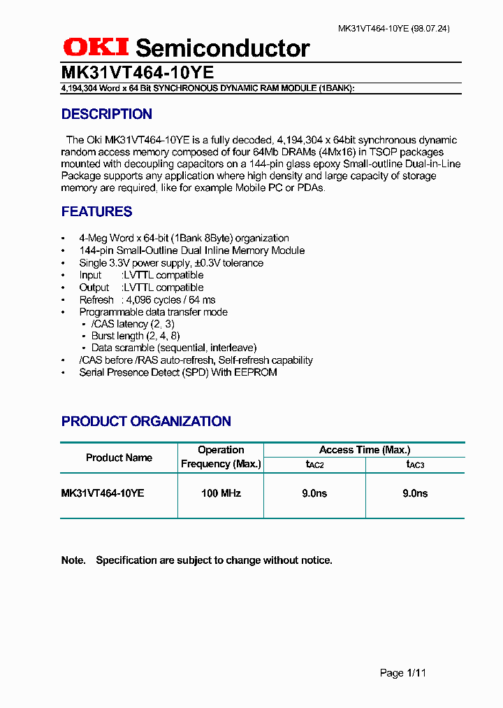 MK31VT464-10YE_991388.PDF Datasheet