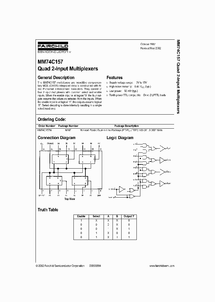 MM74C157_991609.PDF Datasheet
