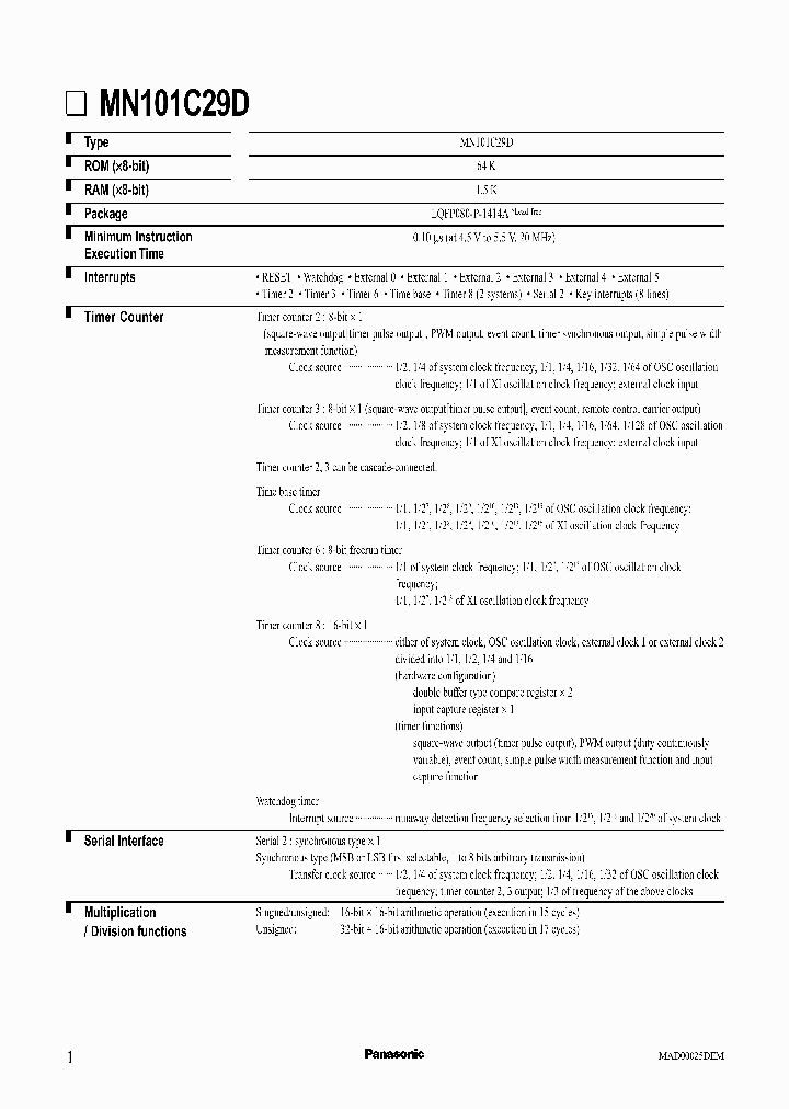 MN101C29D_991692.PDF Datasheet