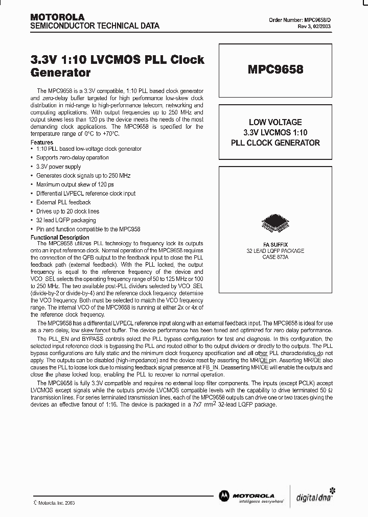 MPC9658_991841.PDF Datasheet