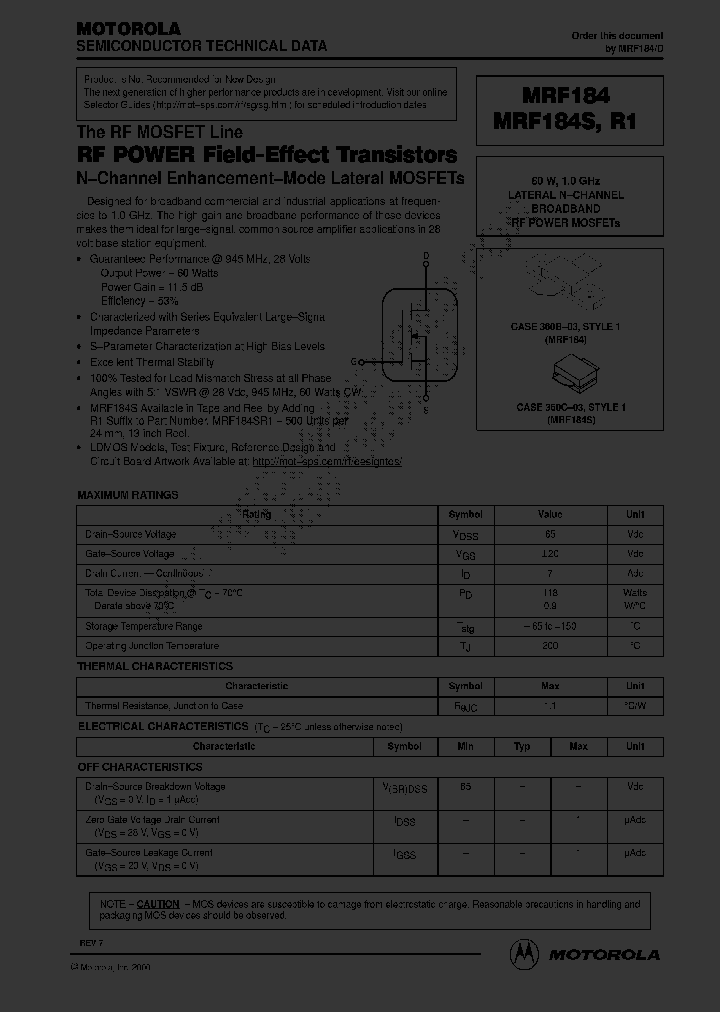 MRF184_991953.PDF Datasheet