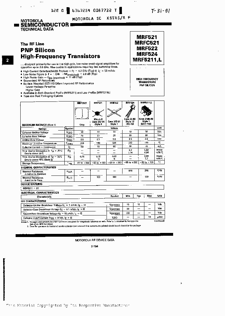 MRF5211_991991.PDF Datasheet