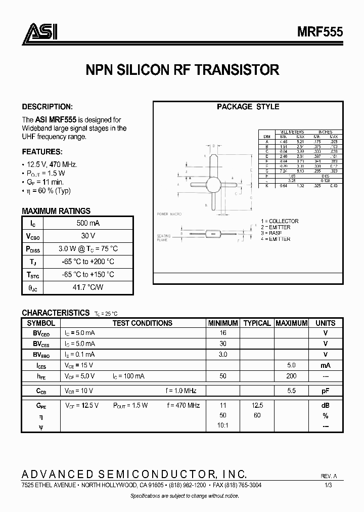 MRF555_991995.PDF Datasheet