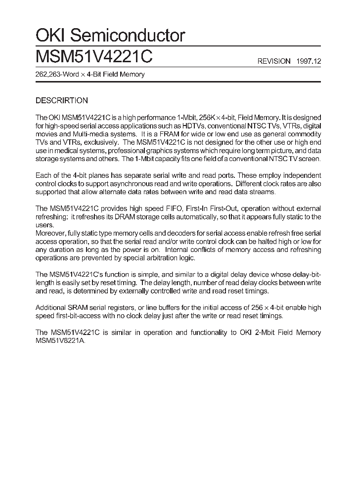 MSM51V4221C_992309.PDF Datasheet