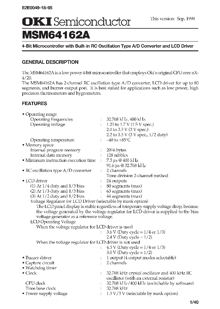 MSM64162A_992431.PDF Datasheet