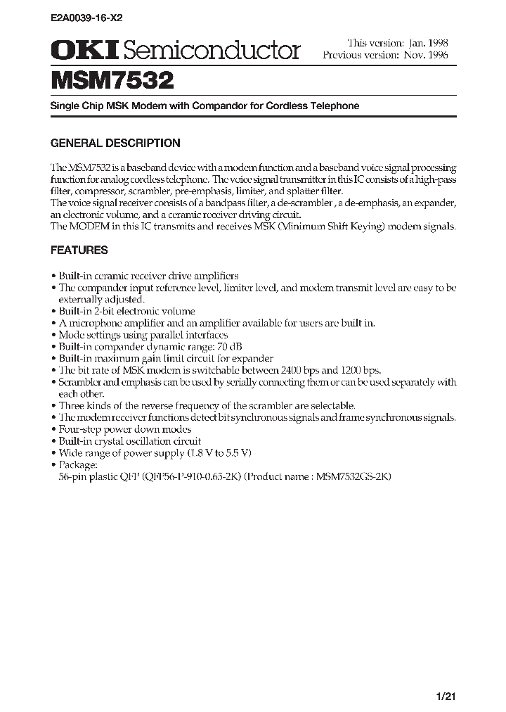 MSM7532_992505.PDF Datasheet