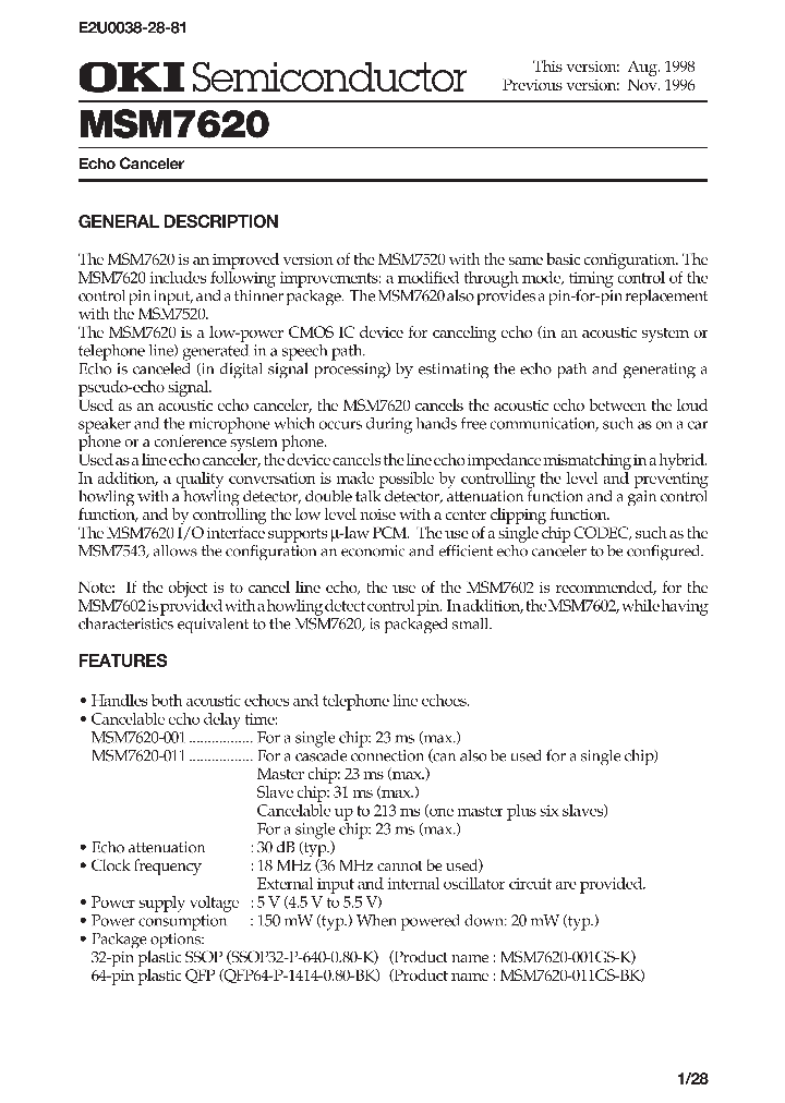 MSM7620_992531.PDF Datasheet