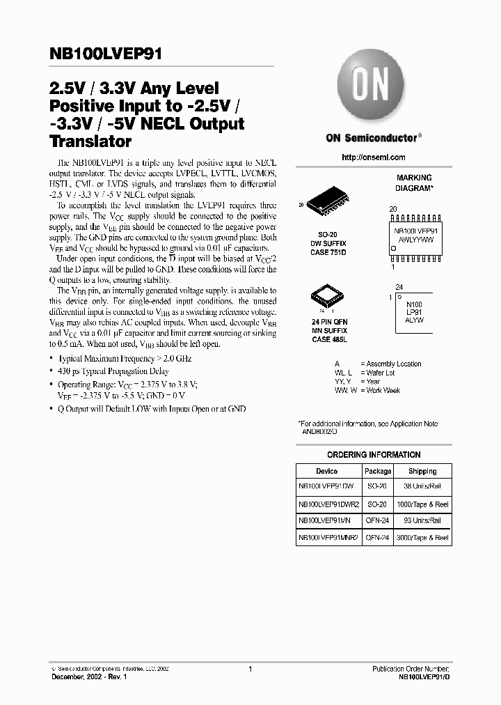 NB100LVEP91-D_992753.PDF Datasheet