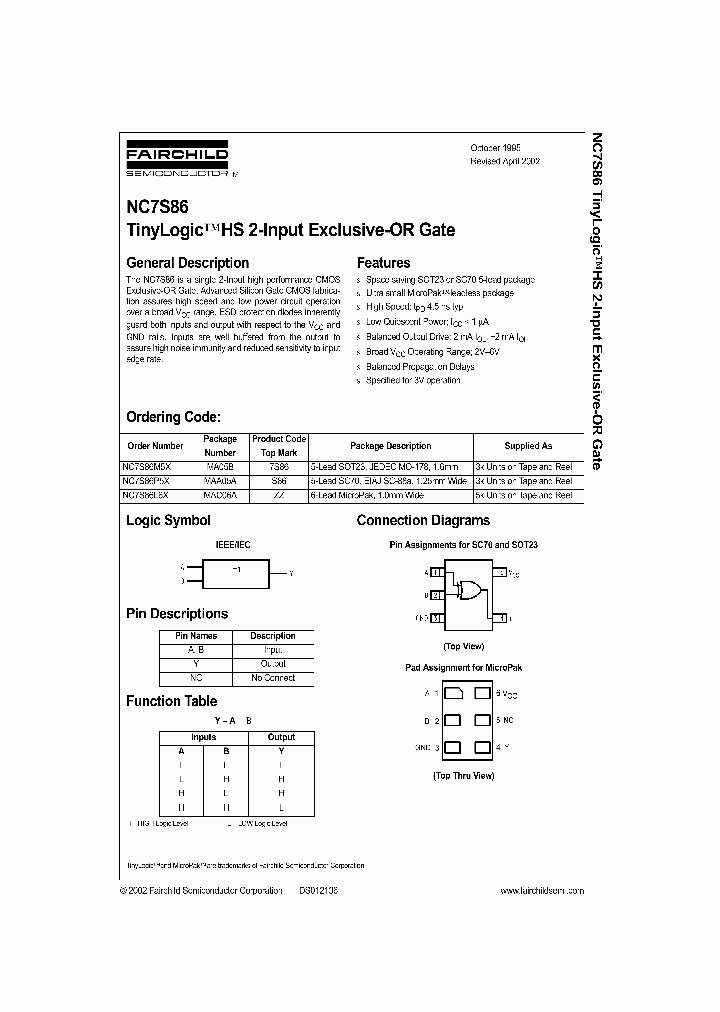 NC7S86_992778.PDF Datasheet
