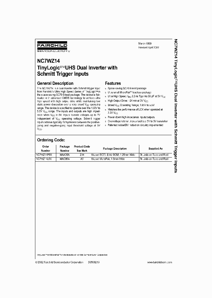 NC7WZ14_992844.PDF Datasheet