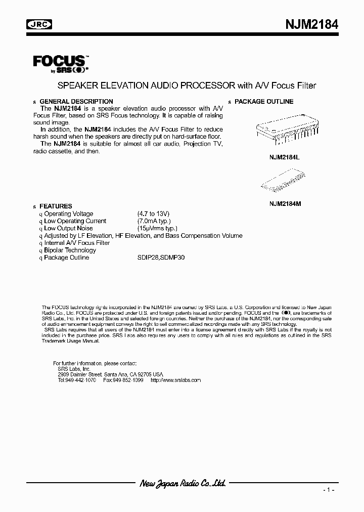 NJM2184_993067.PDF Datasheet