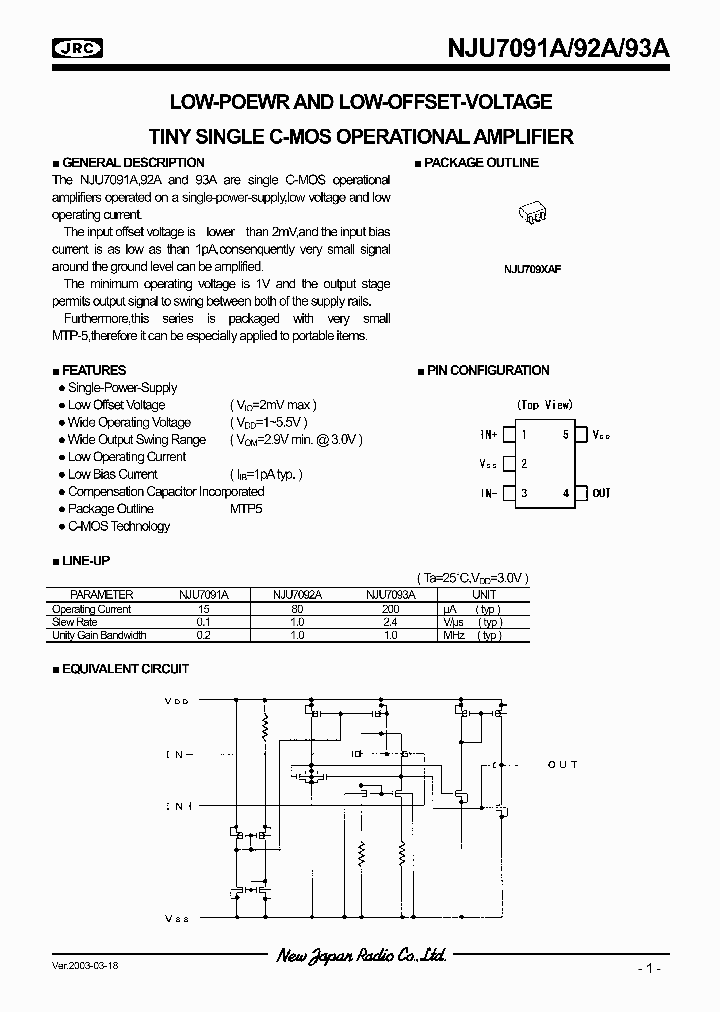 NJU7091A_993322.PDF Datasheet