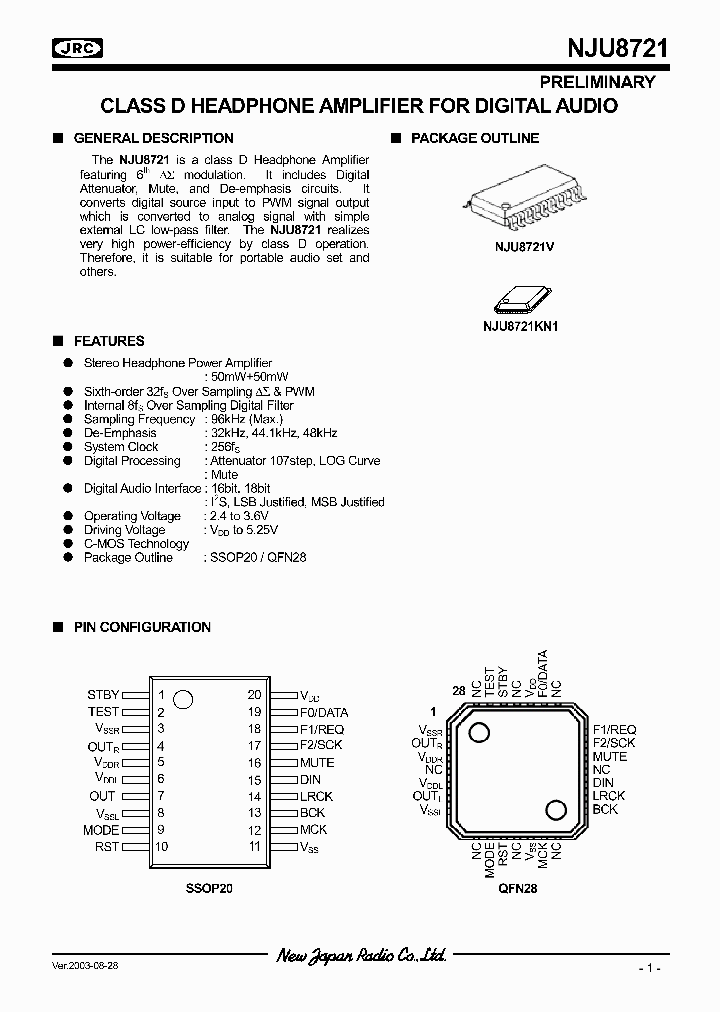 NJU8721_993366.PDF Datasheet