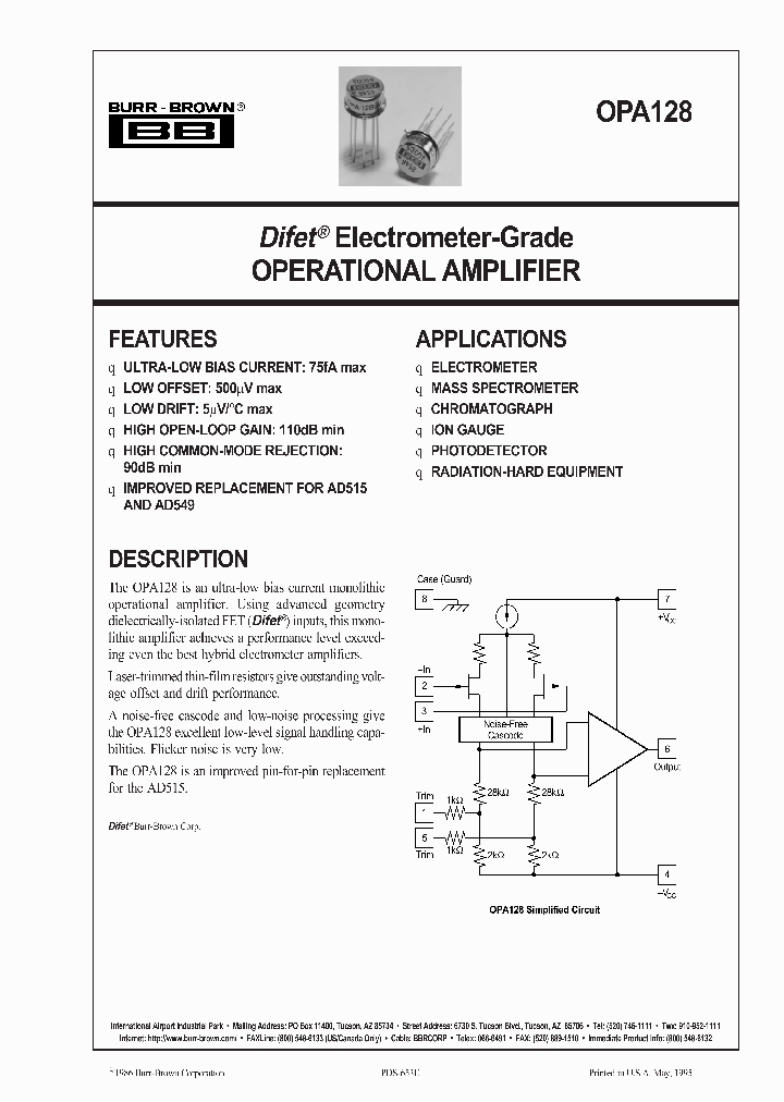 OPA128_997692.PDF Datasheet