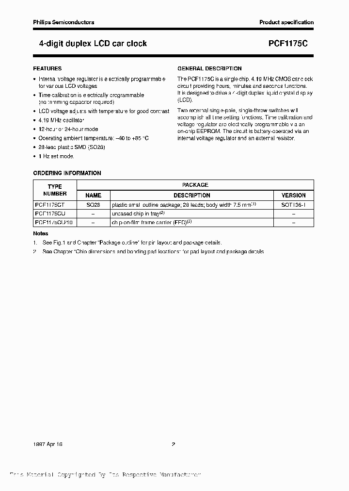 PCF1175CU_998075.PDF Datasheet