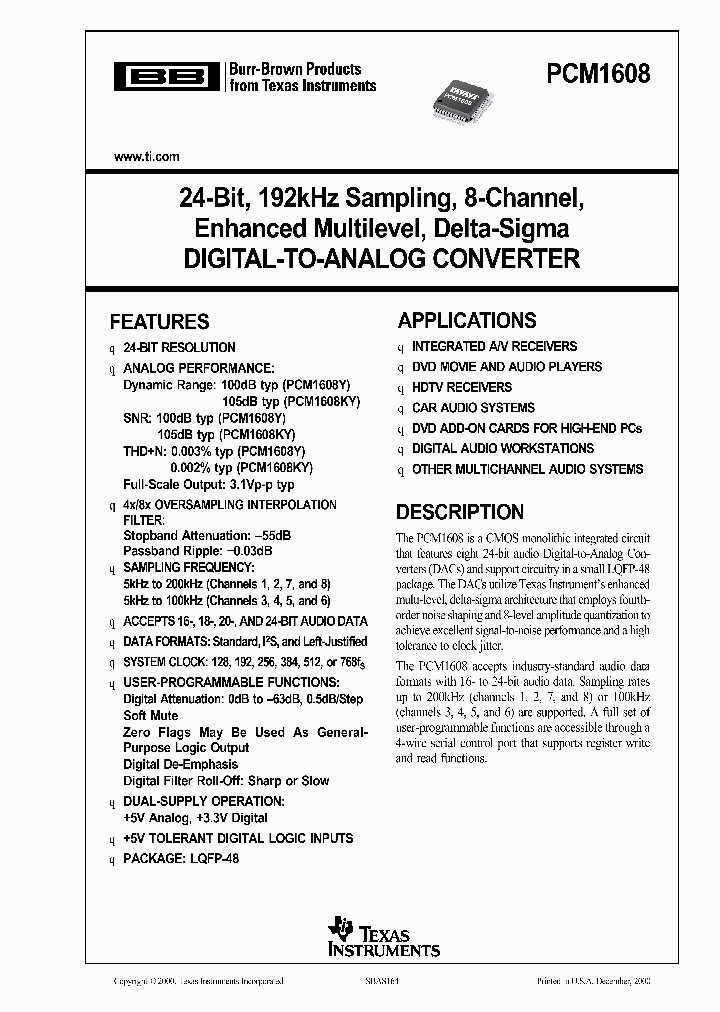 PCM1608_998139.PDF Datasheet