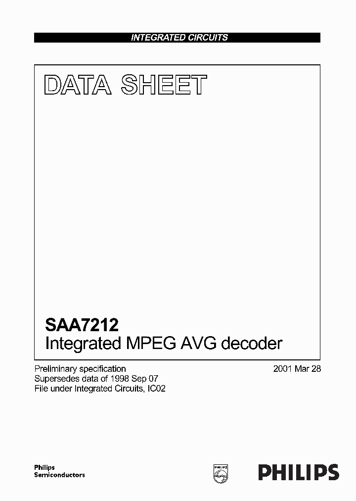 SAA7212N3_999427.PDF Datasheet