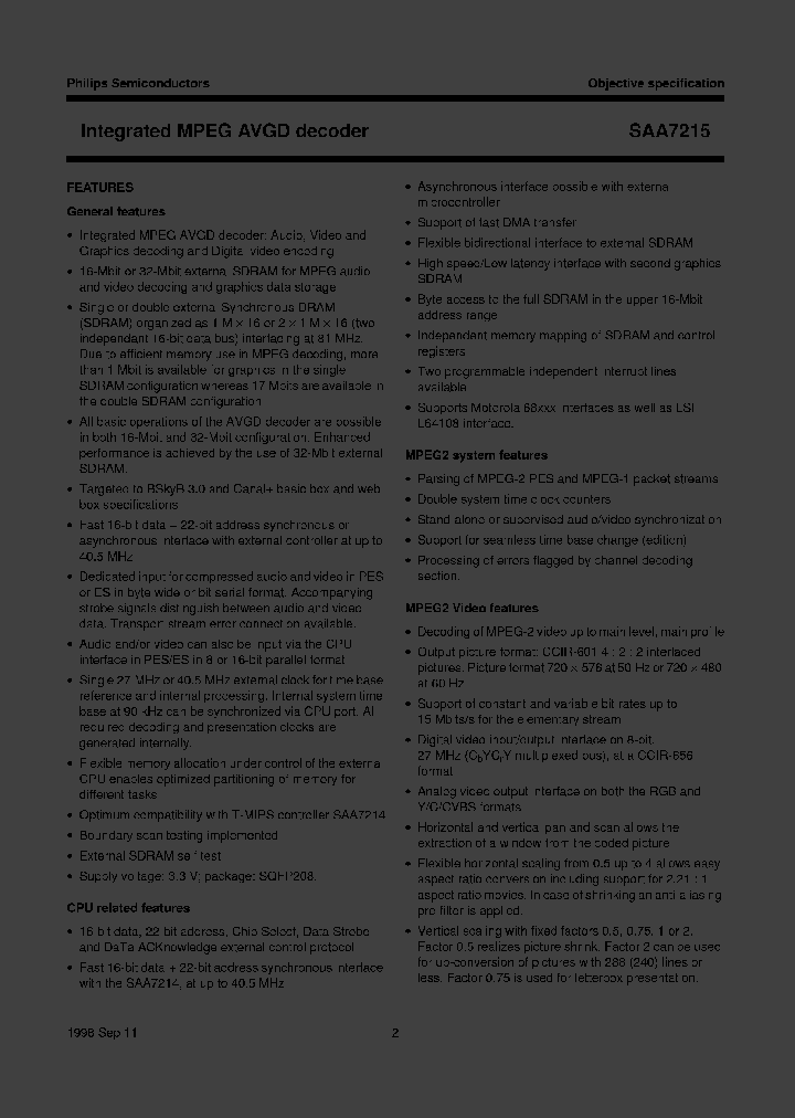 SAA7215H_999429.PDF Datasheet