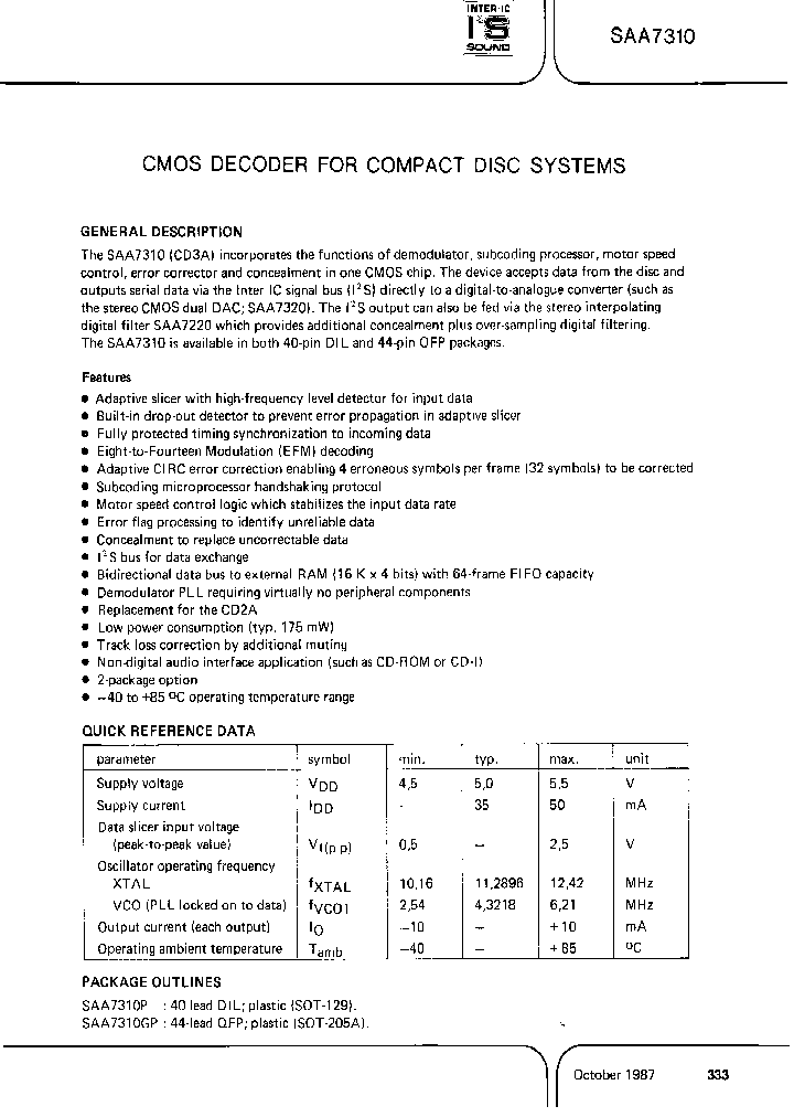 SAA7310_999431.PDF Datasheet
