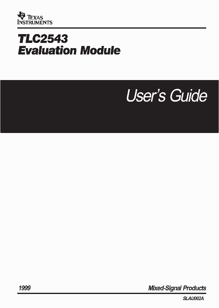 SLAU002A_1002424.PDF Datasheet