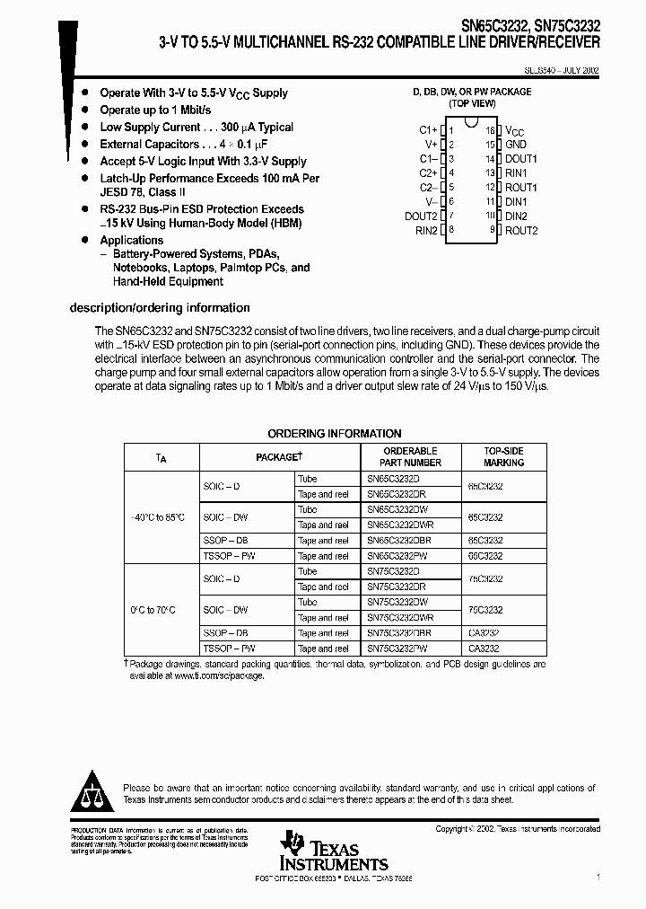 SN65C3232_1003972.PDF Datasheet