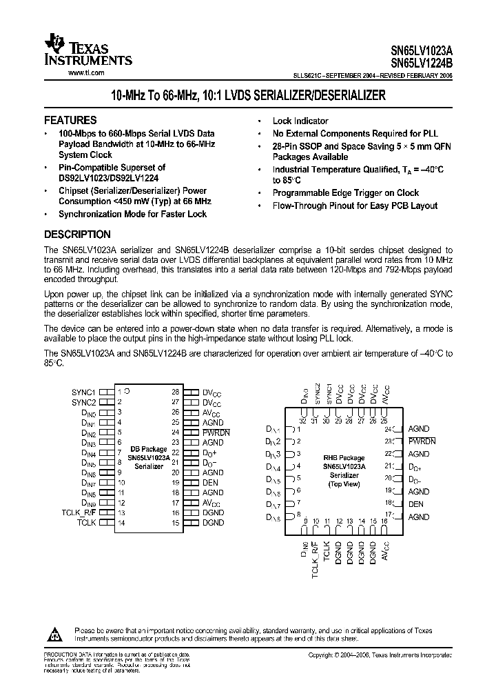 SN65LV1023ASN65LV1224B_1003989.PDF Datasheet