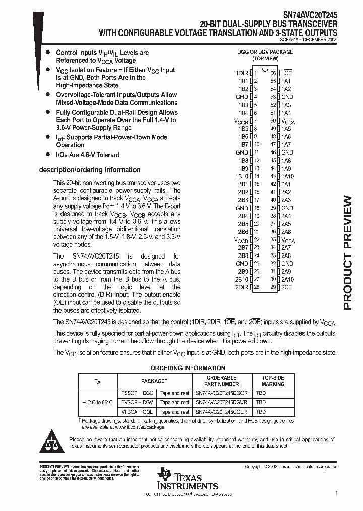 SN74AVC20T245_1004029.PDF Datasheet
