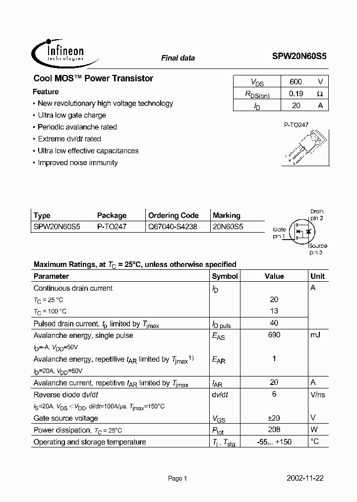 SPW20N60S5_1004319.PDF Datasheet