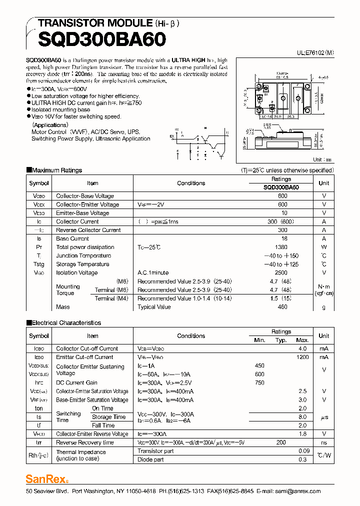 SQD300BA60_1004325.PDF Datasheet