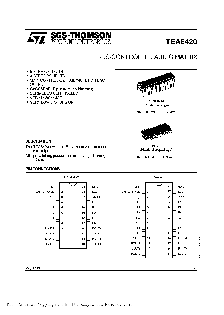 TEA6420D_1005369.PDF Datasheet