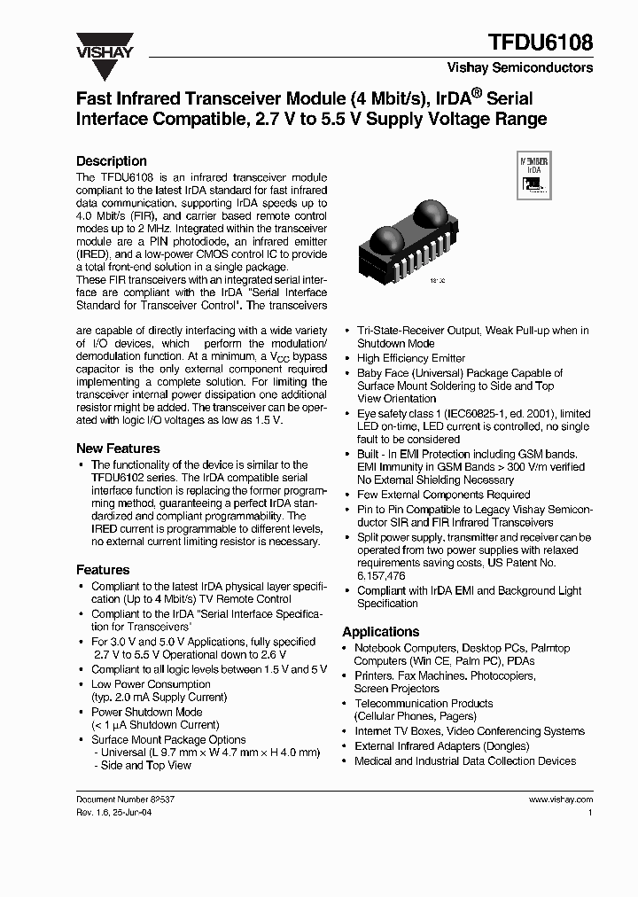 TFDU6108_1005409.PDF Datasheet