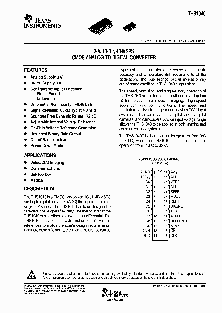 THS1040_1005450.PDF Datasheet