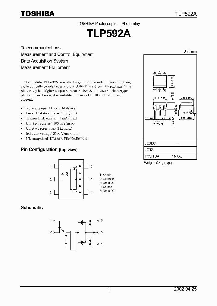 TLP592A_1005733.PDF Datasheet