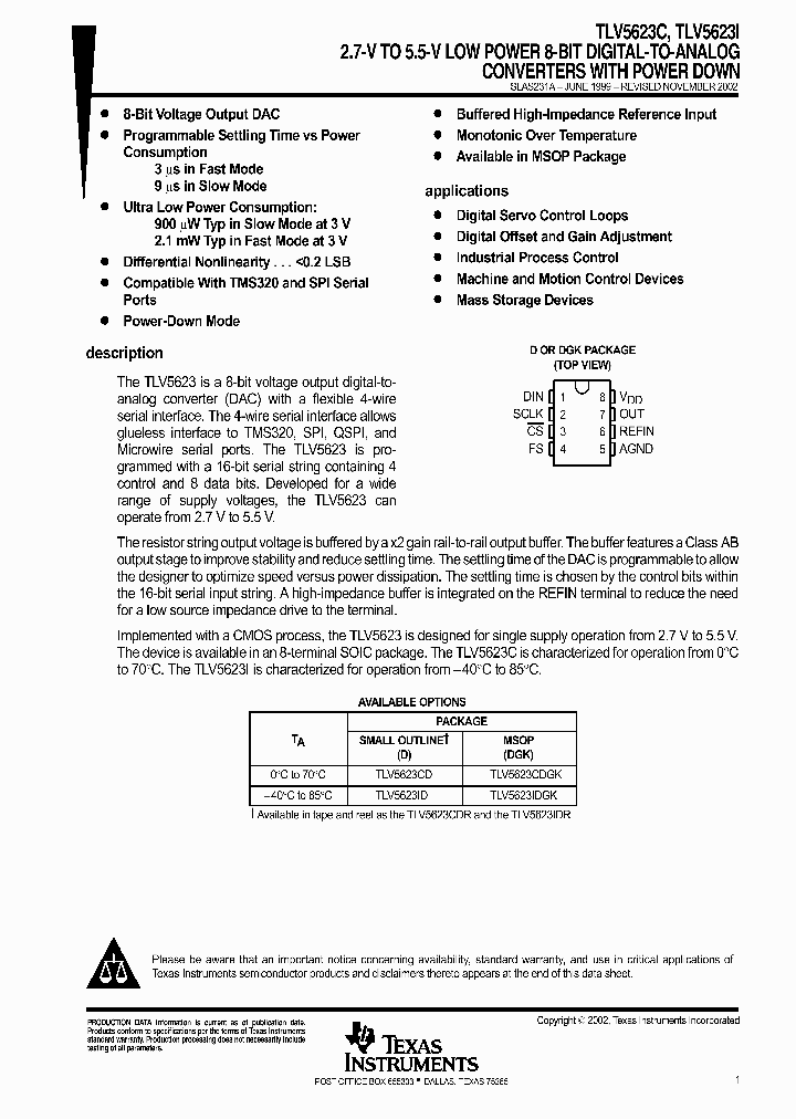 TLV5623_1005782.PDF Datasheet