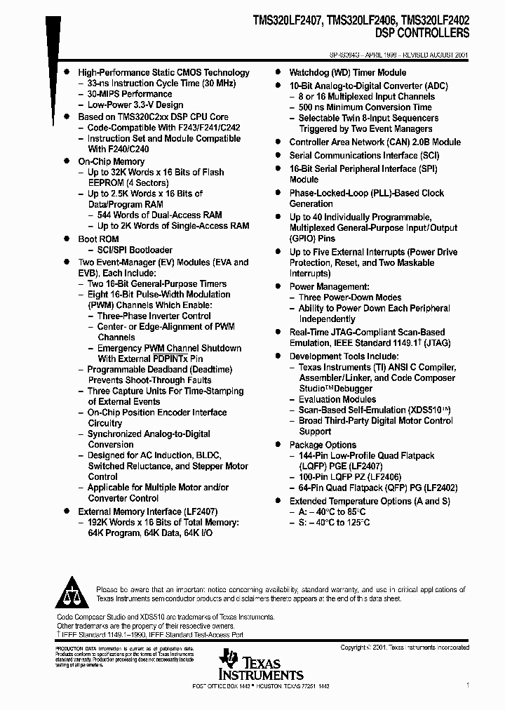 TMS320LF2407_1005883.PDF Datasheet