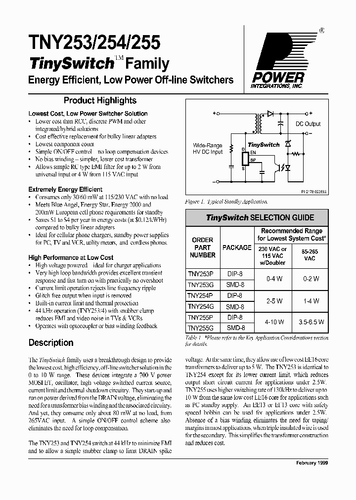 TNY253_1005907.PDF Datasheet