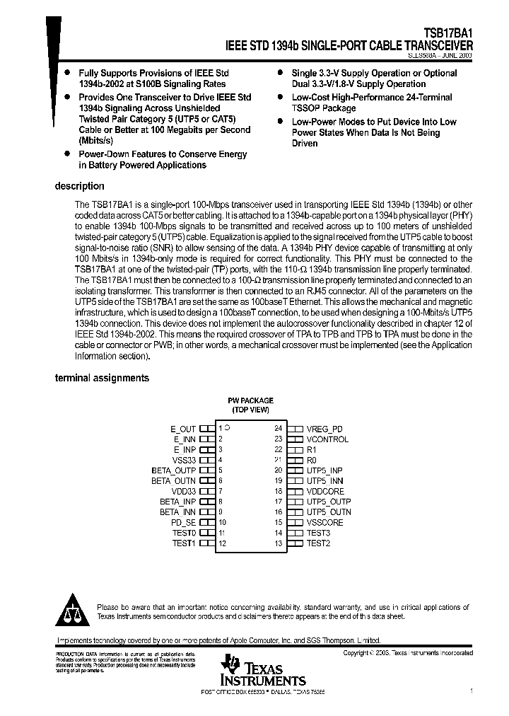 TSB17BA1_1006211.PDF Datasheet