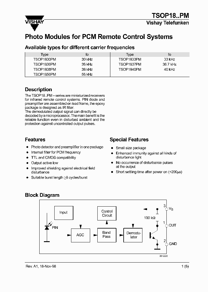 TSOP18PM_1006327.PDF Datasheet