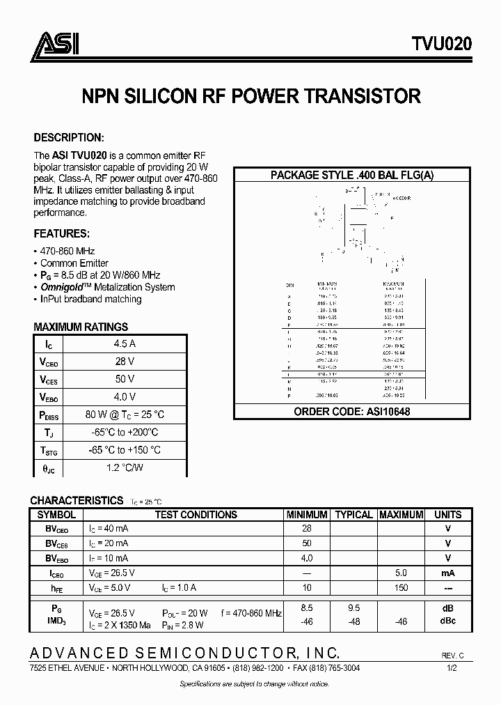 TVU020_1006462.PDF Datasheet
