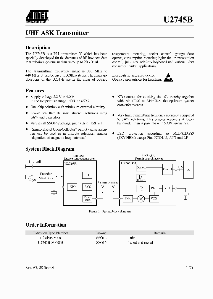 U2745B_1006540.PDF Datasheet