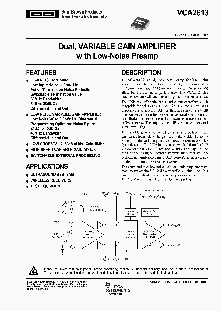 VCA2613_1007033.PDF Datasheet