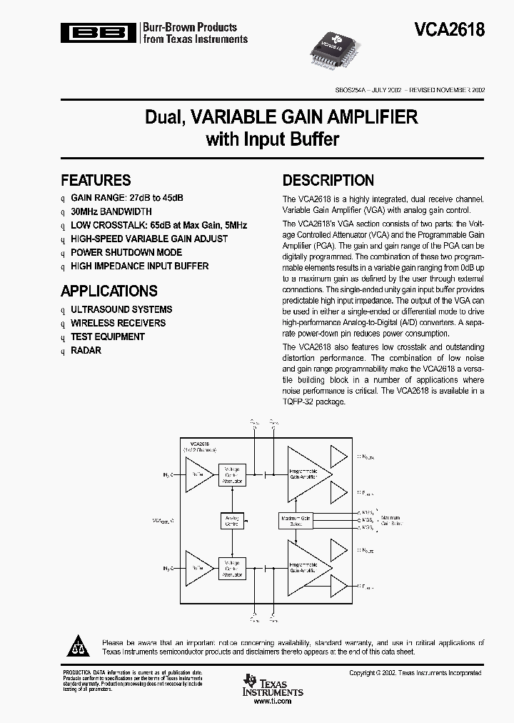 VCA2618_1007036.PDF Datasheet