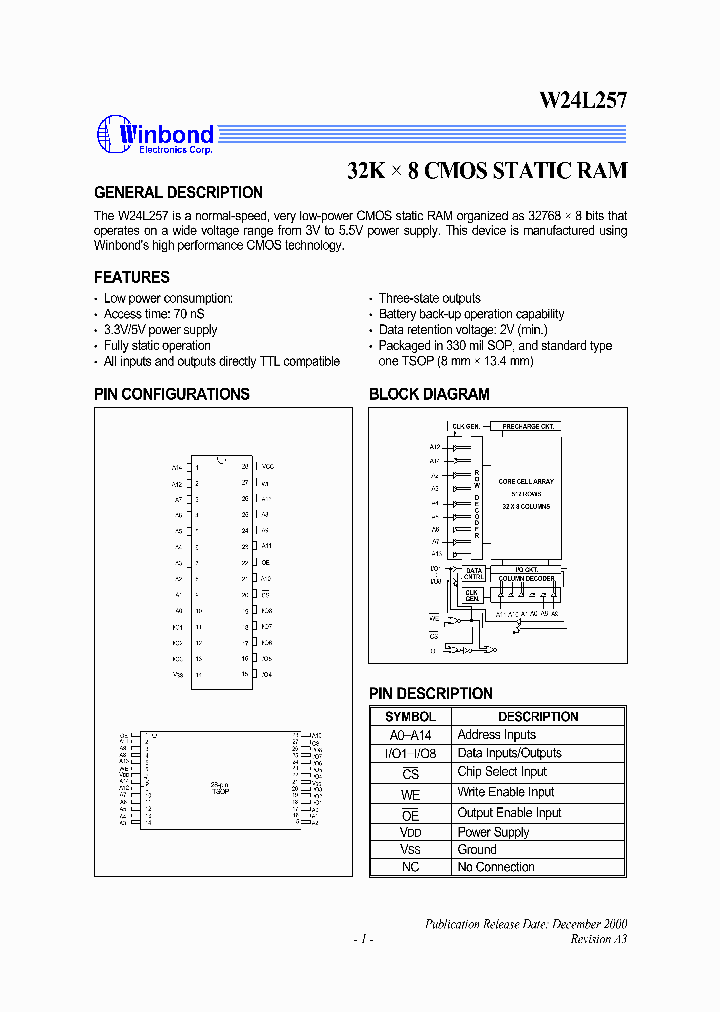 W24L257_1007273.PDF Datasheet