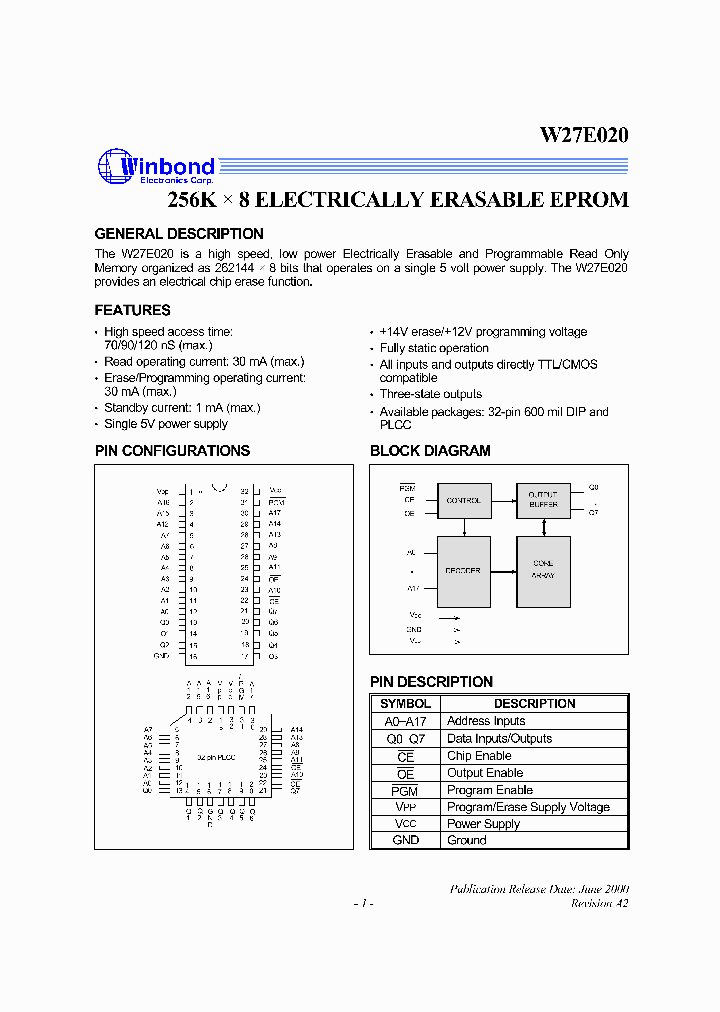 W27E020_1007295.PDF Datasheet