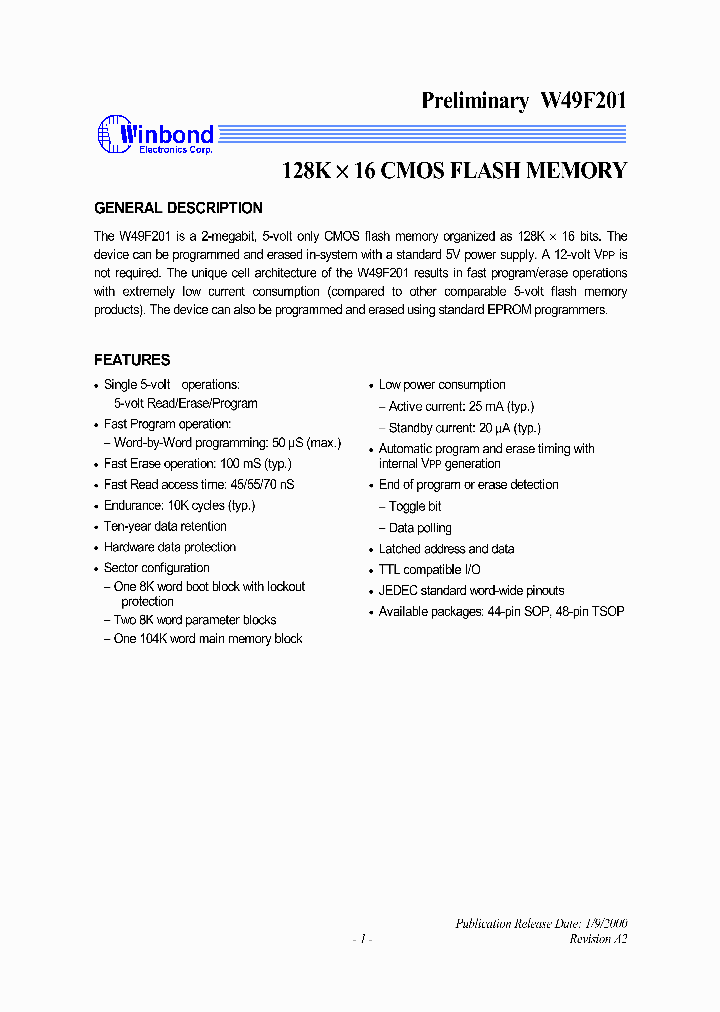 W49F201_1007324.PDF Datasheet