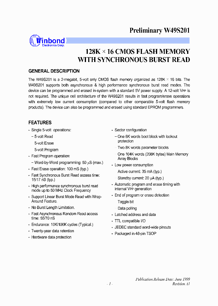 W49S201_1007327.PDF Datasheet
